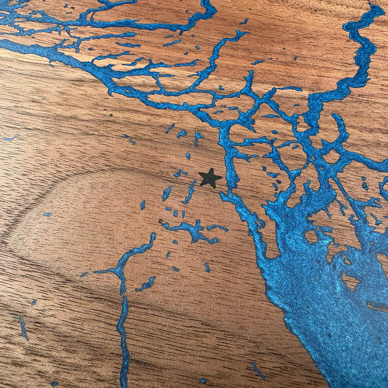 Detail of the Vancouver Island map by Keyway