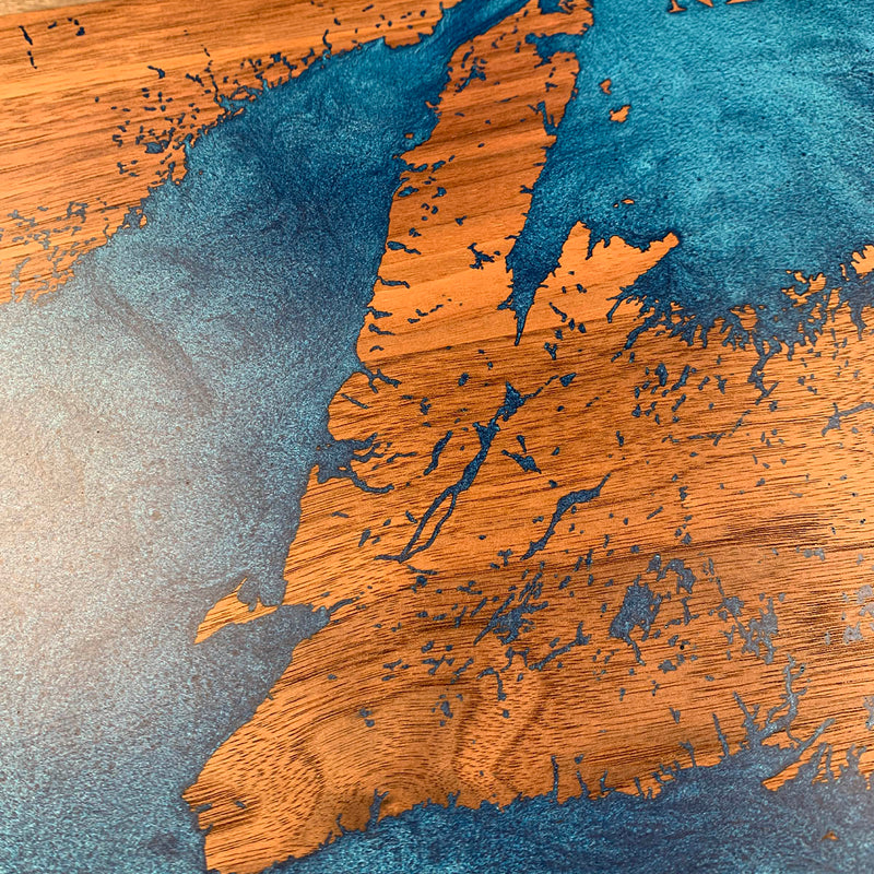 Detail of the Newfoundland map by Keyway