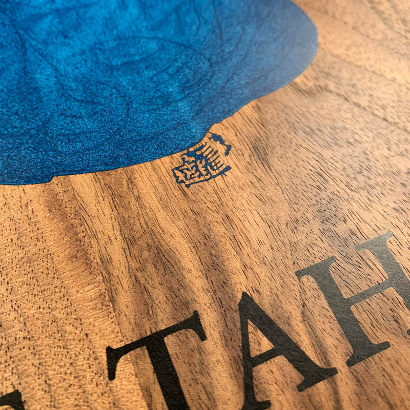 Detail of the Lake Tahoe map by Keyway