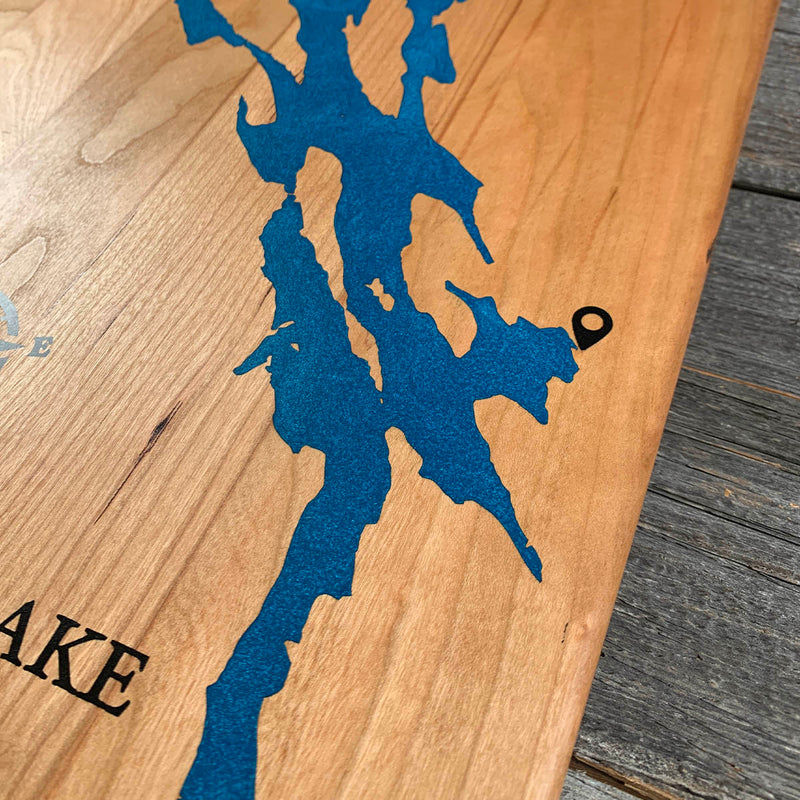Detail of the Candlewood Lake map by Keyway