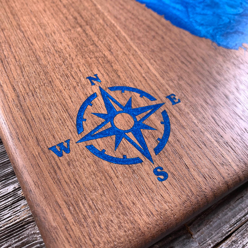 Detail of the Lake Michigan map by Keyway