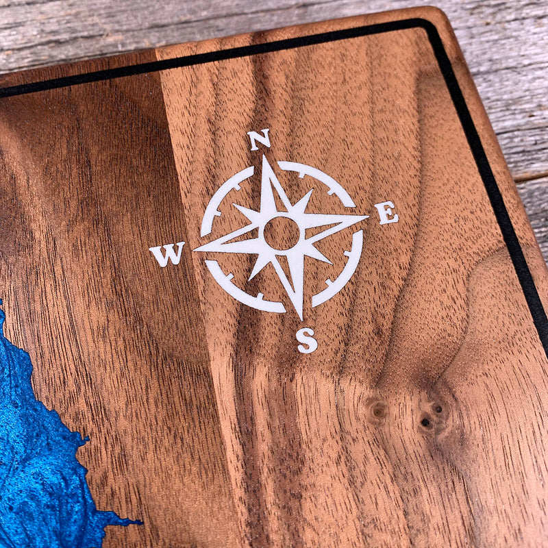 Detail of the Lake Winnipeg map by Keyway