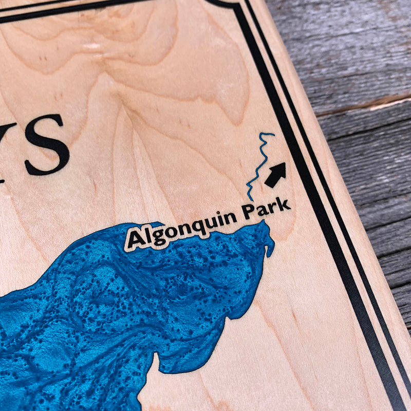 Detail of the Kawawaymog Lake map by Keyway