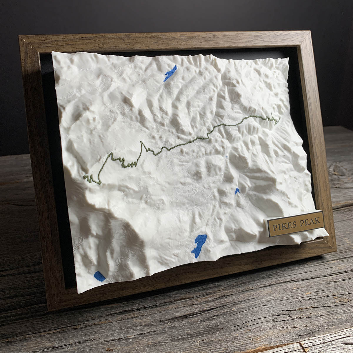 3D Printed map of Pikes Peak, Front Range, Colorado, USA, handmade by Keyway