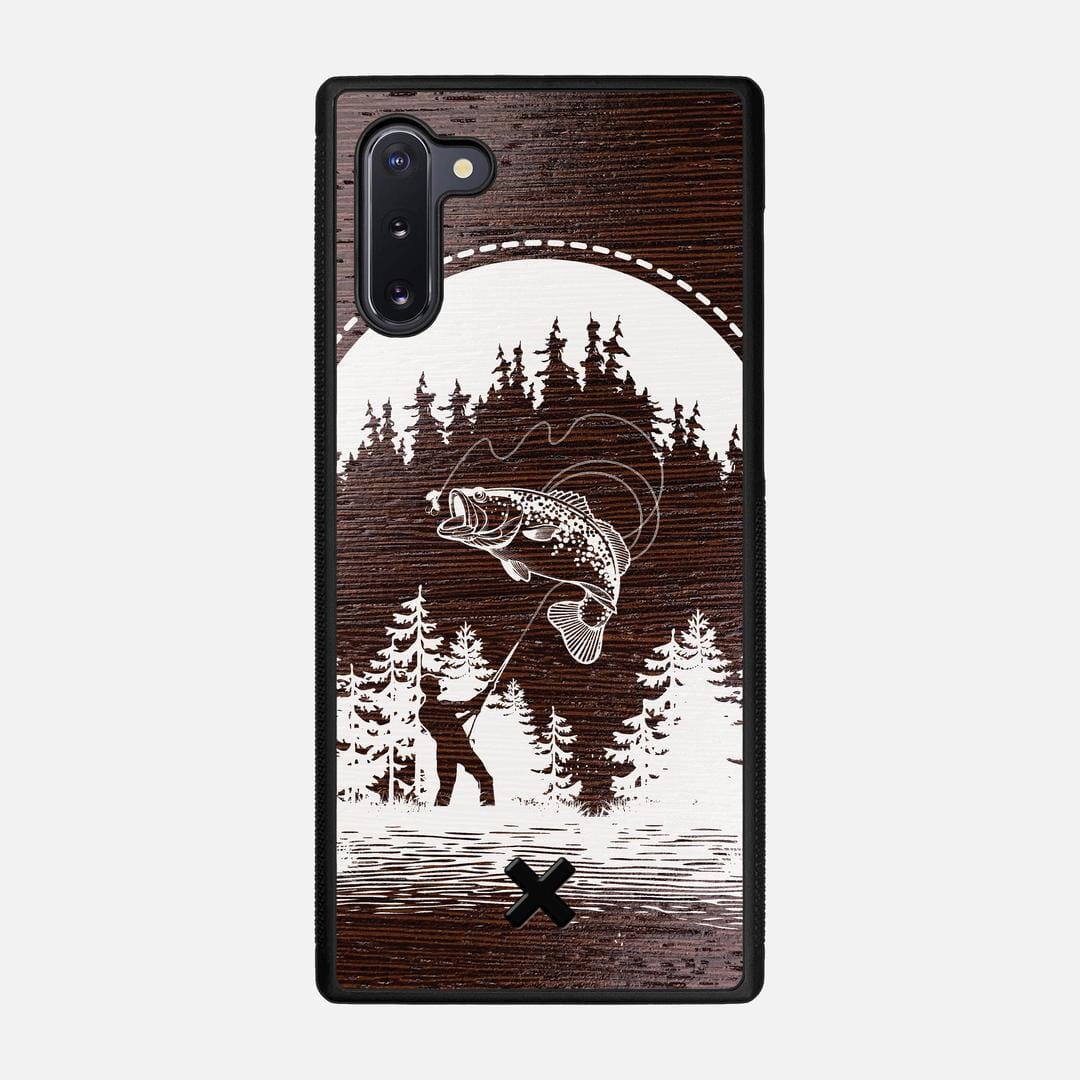 Angler Case for the Samsung Galaxy Note 10 featuring a UV Print and Wenge Wood backer with the Keyway X Mark#Phone Model_Galaxy Note 10
