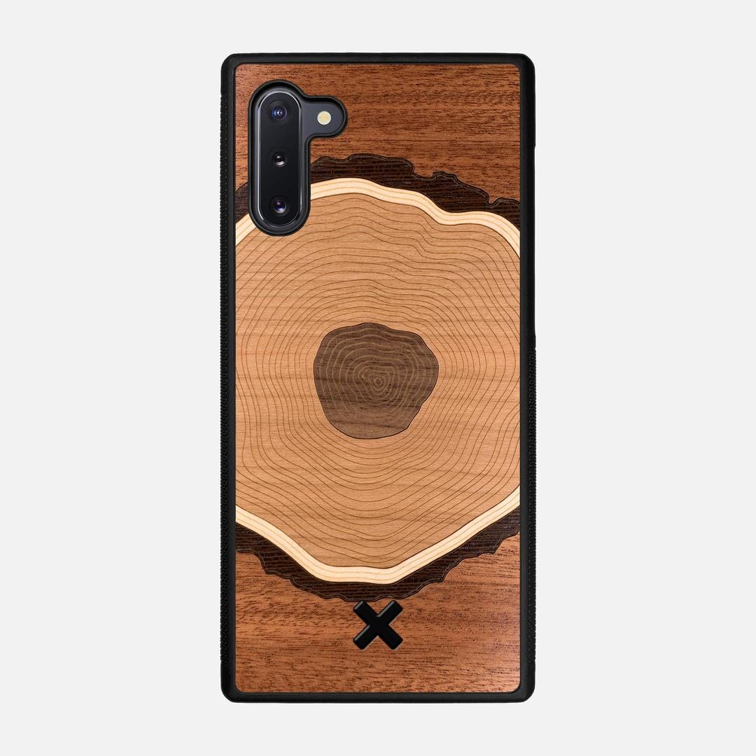 Arbor Case for the Samsung Galaxy Note 10 featuring a Sapele, Wenge, Maple, Cherry, and Walnut Wood backer with the Keyway X Mark#Phone Model_Galaxy Note 10
