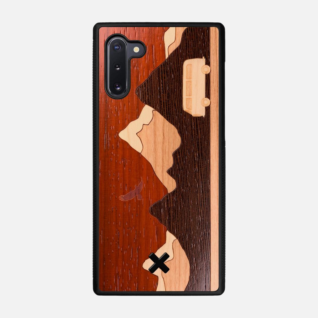 Cross Country Case for the Samsung Galaxy Note 10 featuring a Padauk, Maple, Cherry, and Wenge Wood backer with the Keyway X Mark#Phone Model_Galaxy Note 10