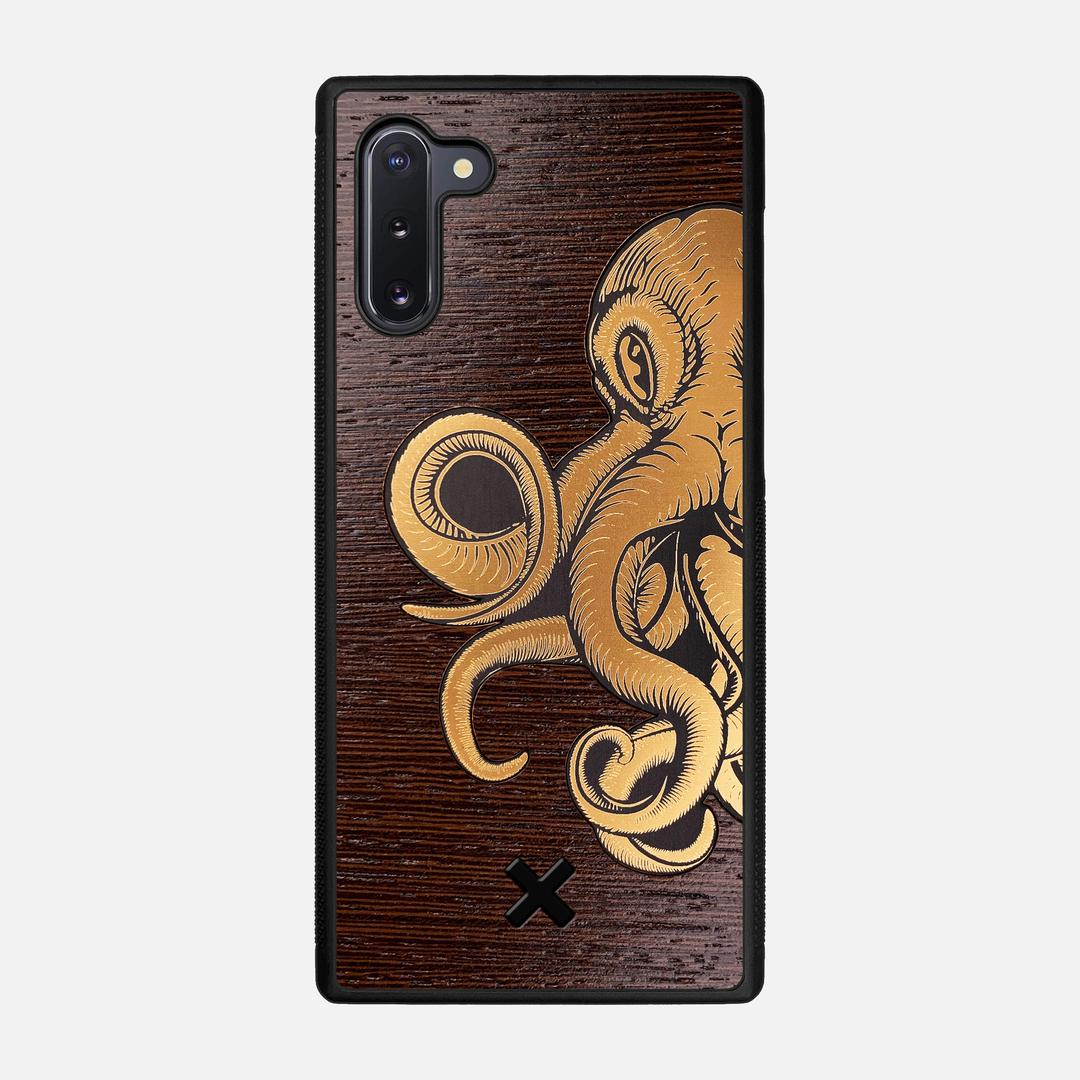 Kraken 2 Case for the Samsung Galaxy Note 10 featuring an Engraved Gold and Wenge Wood backer with the Keyway X Mark#Phone Model_Galaxy Note 10