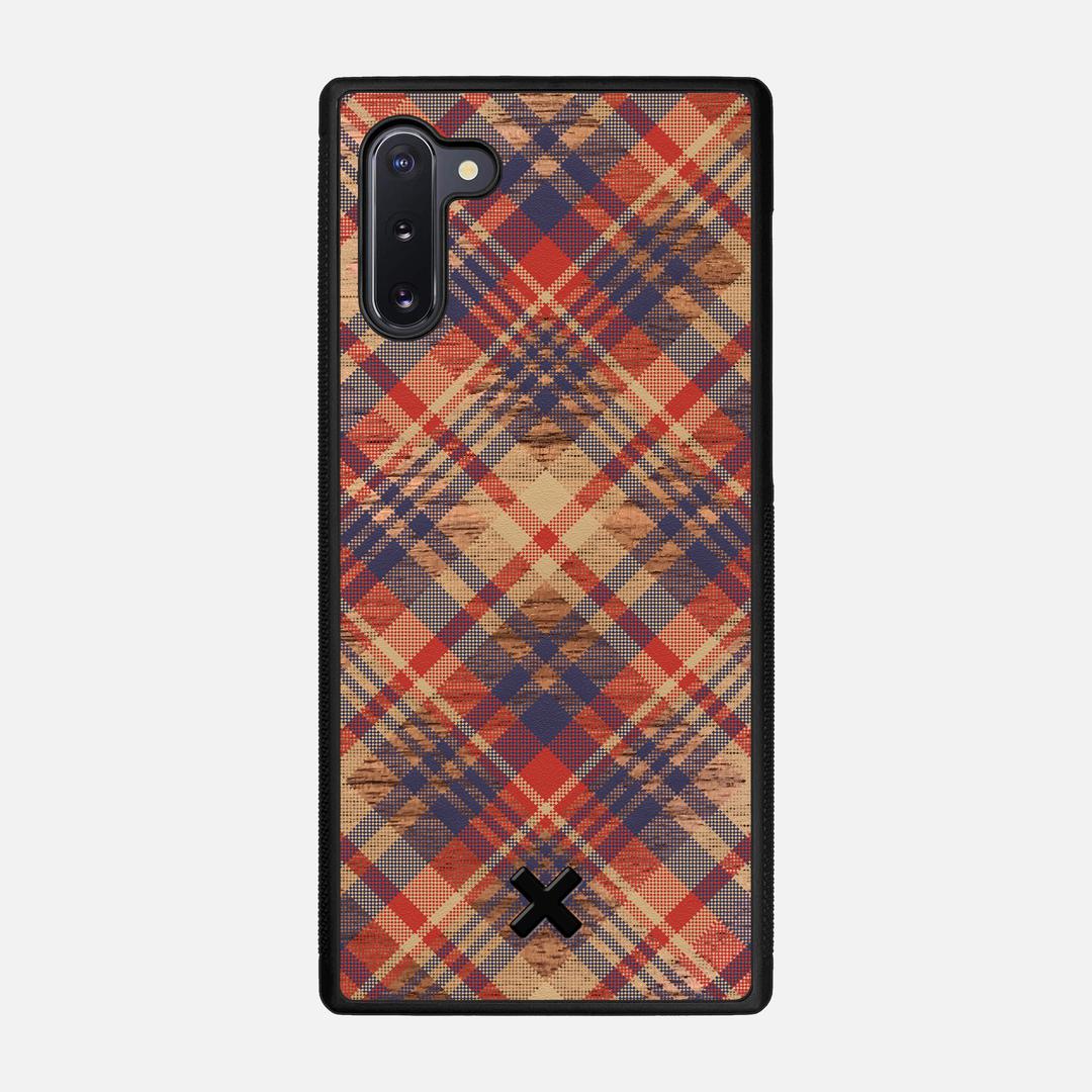 Tartan Case for the Samsung Galaxy Note 10 featuring a UV Printed Walnut Wood backer with the Keyway X Mark#Phone Model_Galaxy Note 10