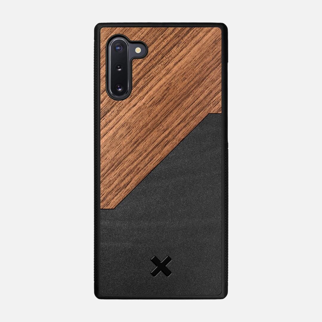 Walnut Rift Case for the Samsung Galaxy Note 10 featuring a Genuine Leather and Walnut Wood backer with the Keyway X Mark#Phone Model_Galaxy Note 10