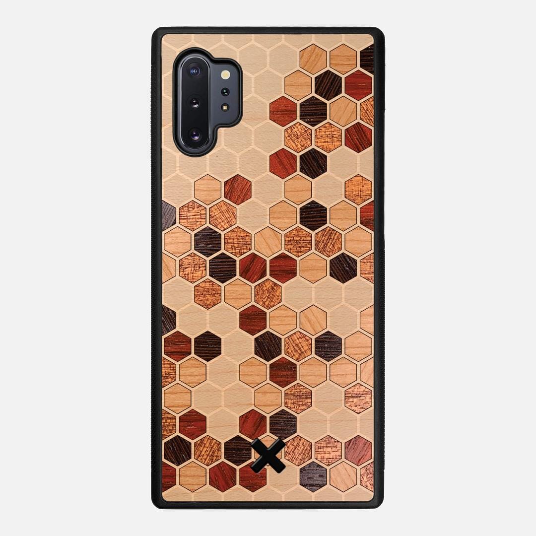 Cellular Case for the Samsung Galaxy Note 10 Plus featuring a Maple, Cherry, Sapele, Padauk, and Wenge Wood backer with the Keyway X Mark#Phone Model_Galaxy Note 10 Plus