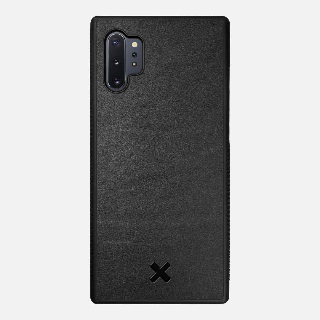 Charcoal Leather Case for the Samsung Galaxy Note 10 Plus featuring a Genuine Leather backer with the Keyway X Mark#Phone Model_Galaxy Note 10 Plus