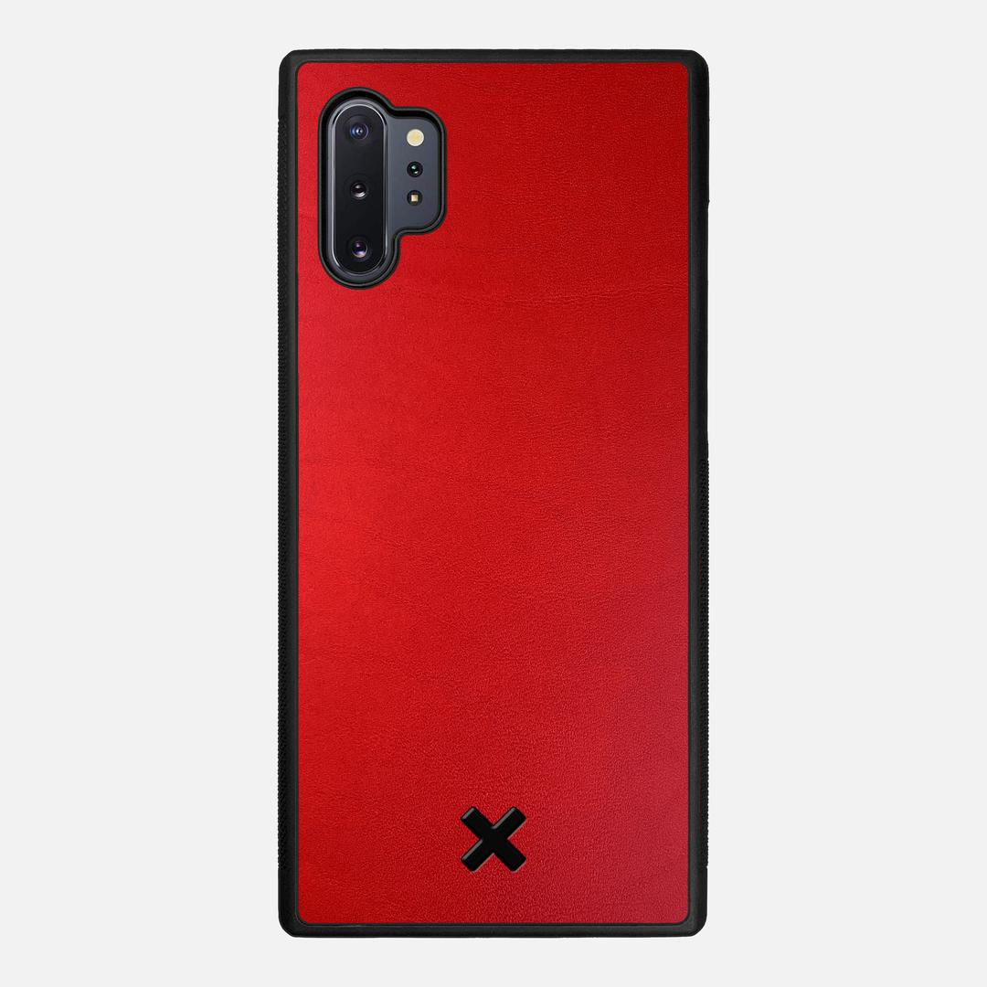 Crimson Leather Case for the Samsung Galaxy Note 10 Plus featuring a Genuine Leather backer with the Keyway X Mark#Phone Model_Galaxy Note 10 Plus