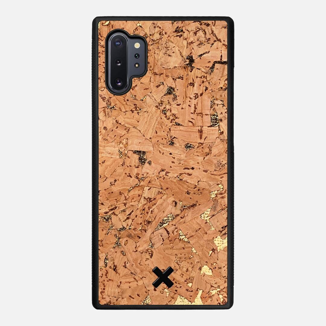 Gold Cork Case for the Samsung Galaxy Note 10 Plus featuring a Genuine Cork backer with the Keyway X Mark#Phone Model_Galaxy Note 10 Plus