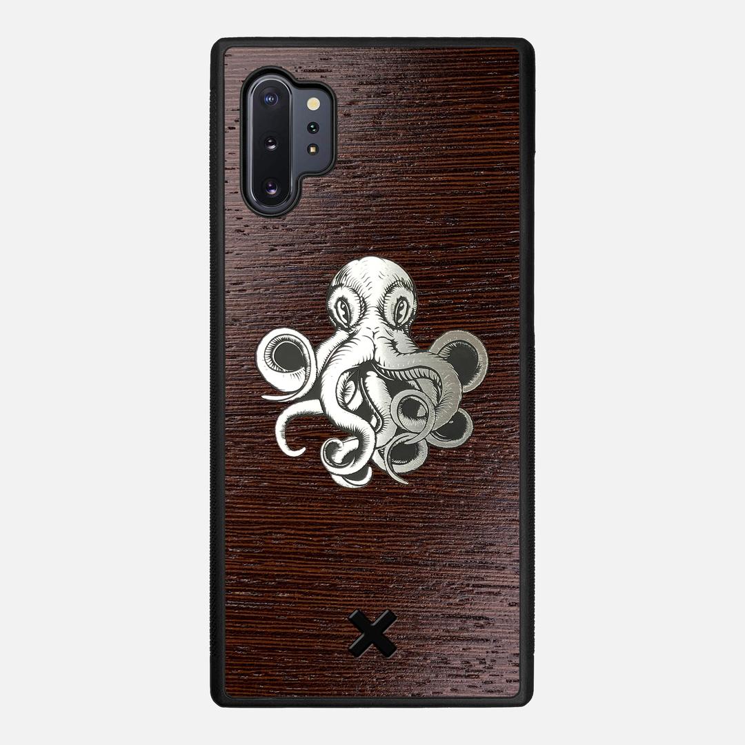 Prize Kraken Case for the Samsung Galaxy Note 10 Plus featuring an Engraved Silver and Wenge Wood backer with the Keyway X Mark#Phone Model_Galaxy Note 10 Plus