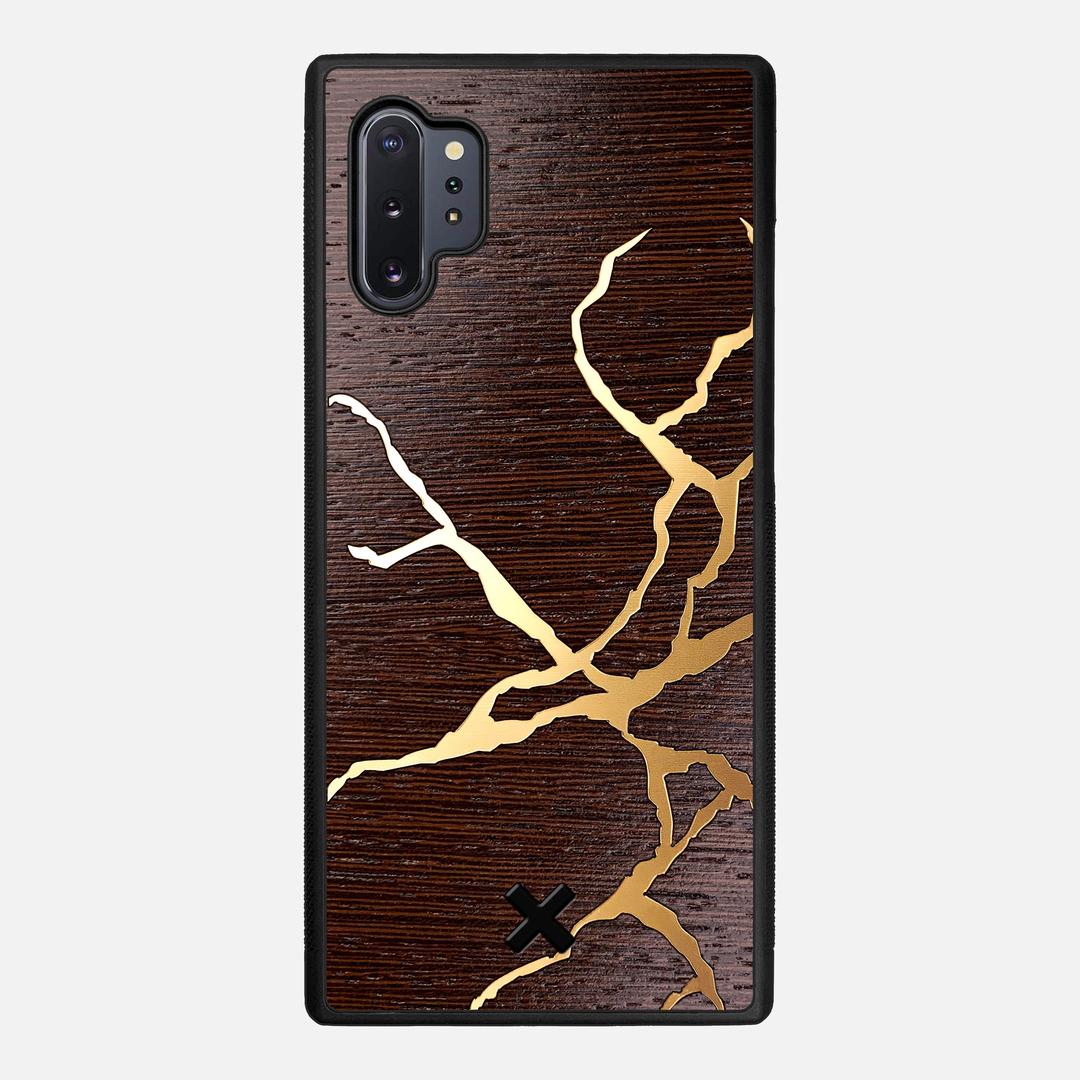 Restore Case for the Samsung Galaxy Note 10 Plus featuring a Gold and Wenge Wood backer with the Keyway X Mark#Phone Model_Galaxy Note 10 Plus