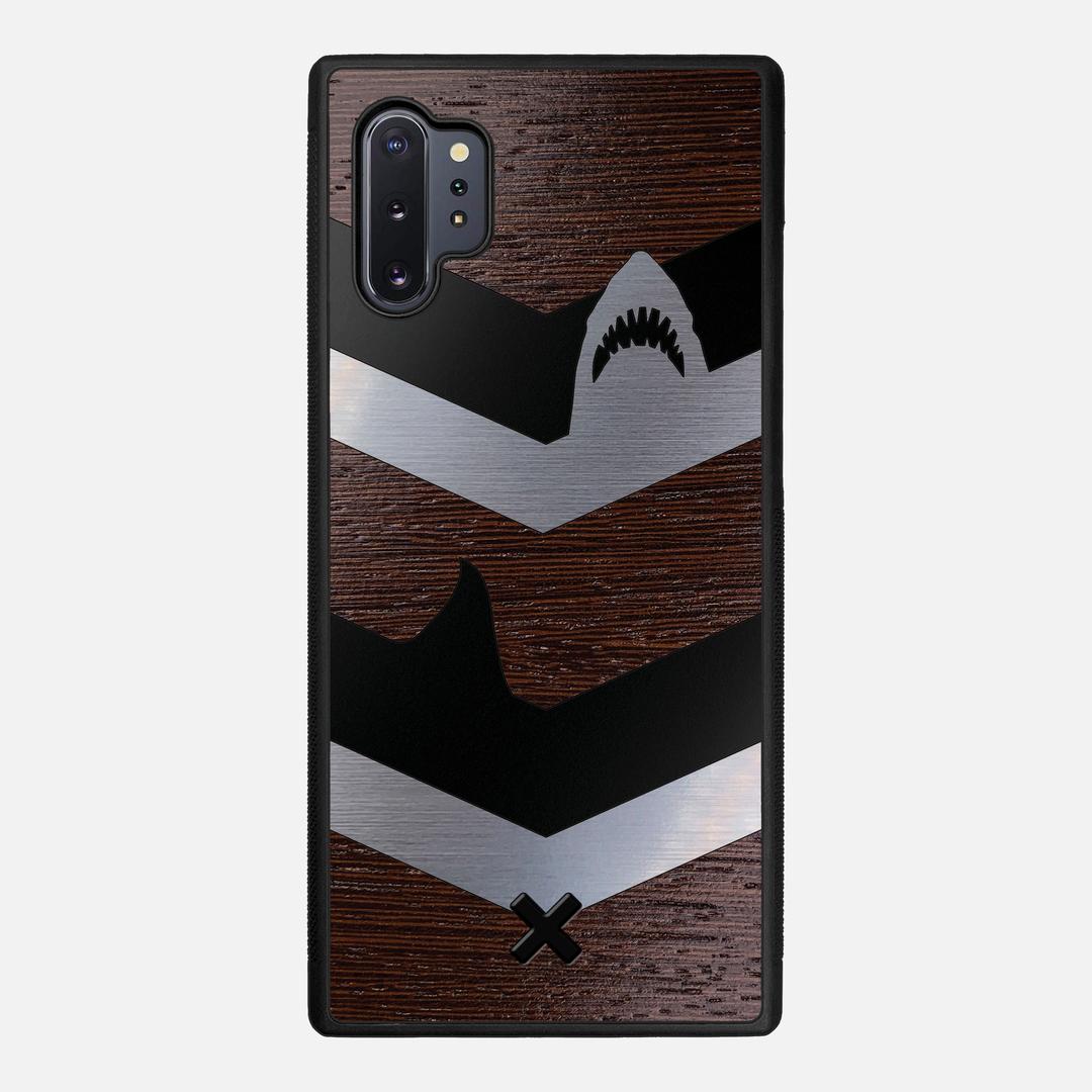 Shark Chevron Case for the Samsung Galaxy Note 10 Plus featuring an Engraved Silver and Wenge Wood backer with the Keyway X Mark#Phone Model_Galaxy Note 10 Plus