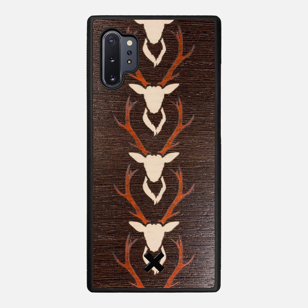 Stag Case for the Samsung Galaxy Note 10 Plus featuring a Maple & Padauk Deer Inlay on a Wenge Wood backer with the Keyway X Mark#Phone Model_Galaxy Note 10 Plus