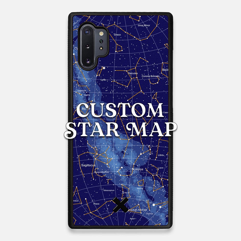 Front view of the Custom Star Map Printed Canvas Galaxy S10+ Case by Keyway Designs