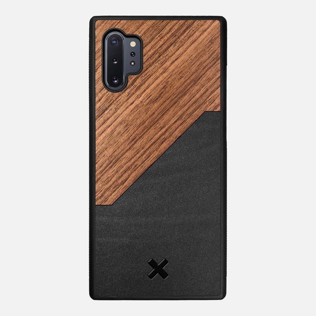 Walnut Rift Case for the Samsung Galaxy Note 10 Plus featuring a Genuine Leather and Walnut Wood backer with the Keyway X Mark#Phone Model_Galaxy Note 10 Plus