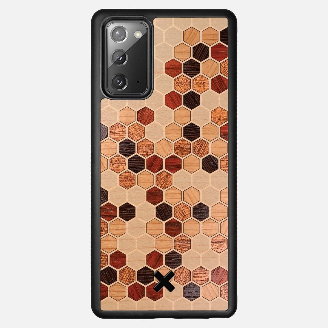 Cellular Case for the Samsung Galaxy Note 20 featuring a Maple, Cherry, Sapele, Padauk, and Wenge Wood backer with the Keyway X Mark#Phone Model_Galaxy Note 20