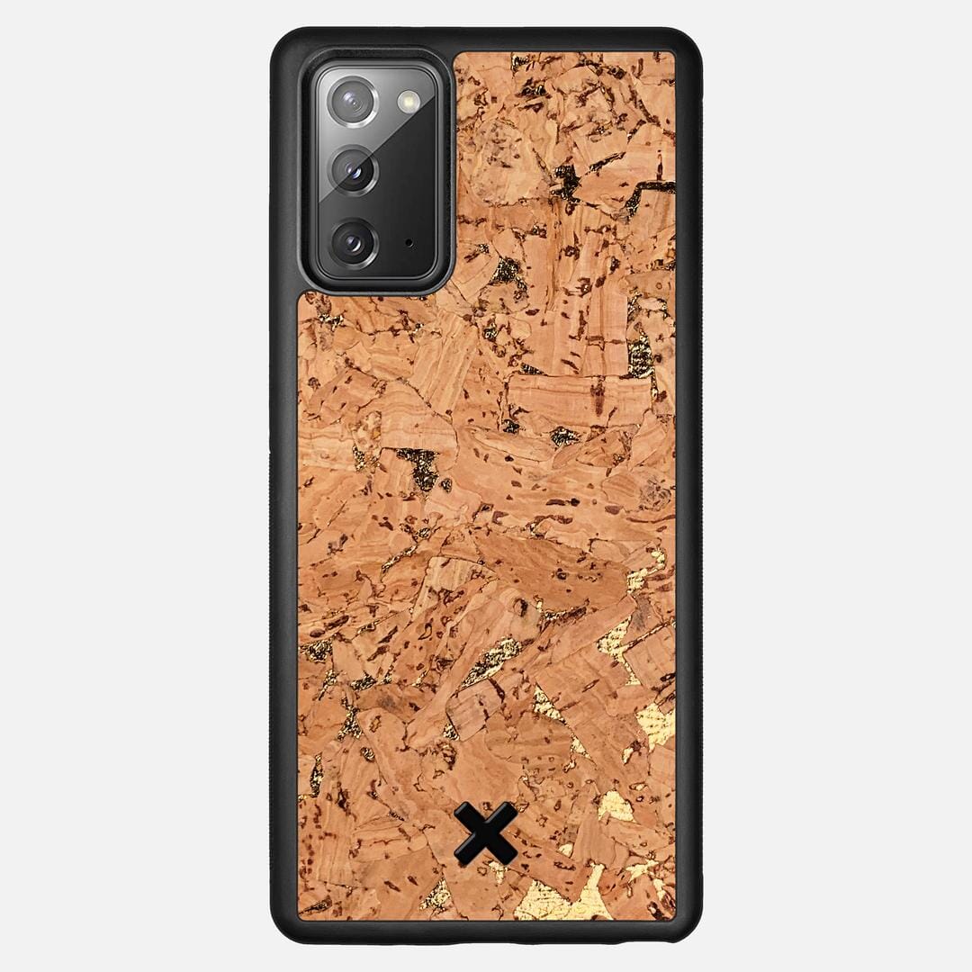 Gold Cork Case for the Samsung Galaxy Note 20 featuring a Genuine Cork backer with the Keyway X Mark#Phone Model_Galaxy Note 20