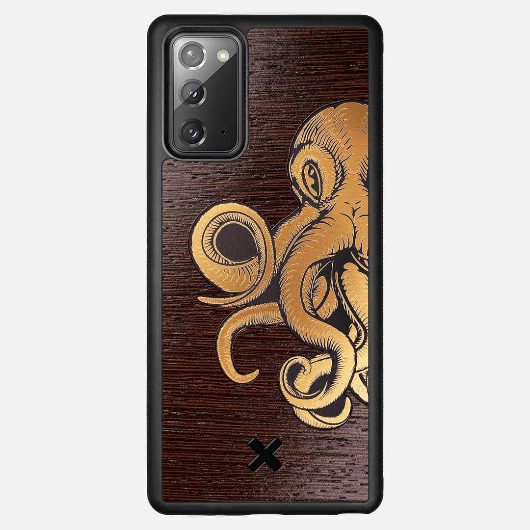 Kraken 2 Case for the Samsung Galaxy Note 20 featuring an Engraved Gold and Wenge Wood backer with the Keyway X Mark#Phone Model_Galaxy Note 20