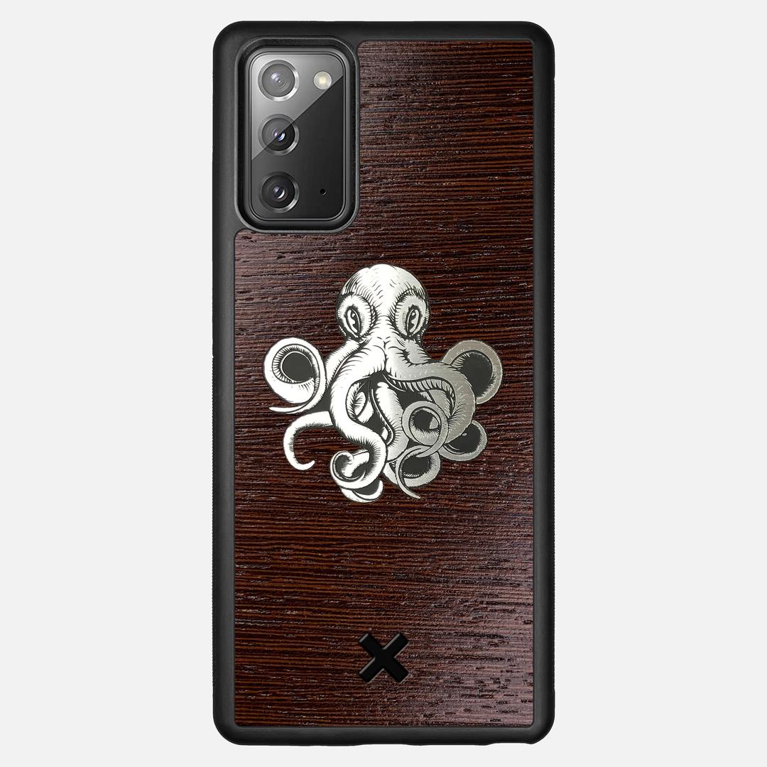 Prize Kraken Case for the Samsung Galaxy Note 20 featuring an Engraved Silver and Wenge Wood backer with the Keyway X Mark#Phone Model_Galaxy Note 20