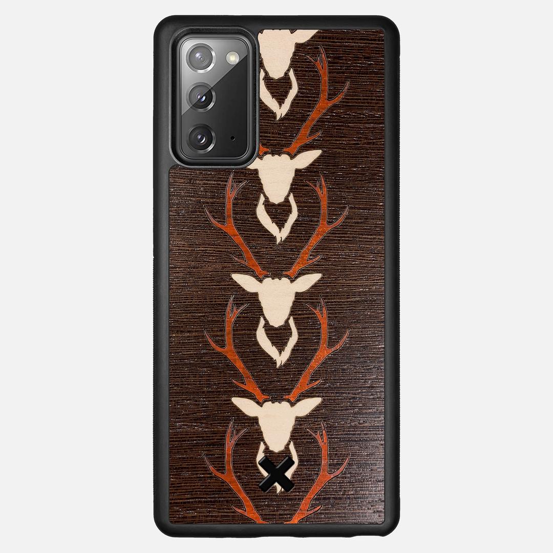 Stag Case for the Samsung Galaxy Note 20 featuring a Maple & Padauk Deer Inlay on a Wenge Wood backer with the Keyway X Mark#Phone Model_Galaxy Note 20