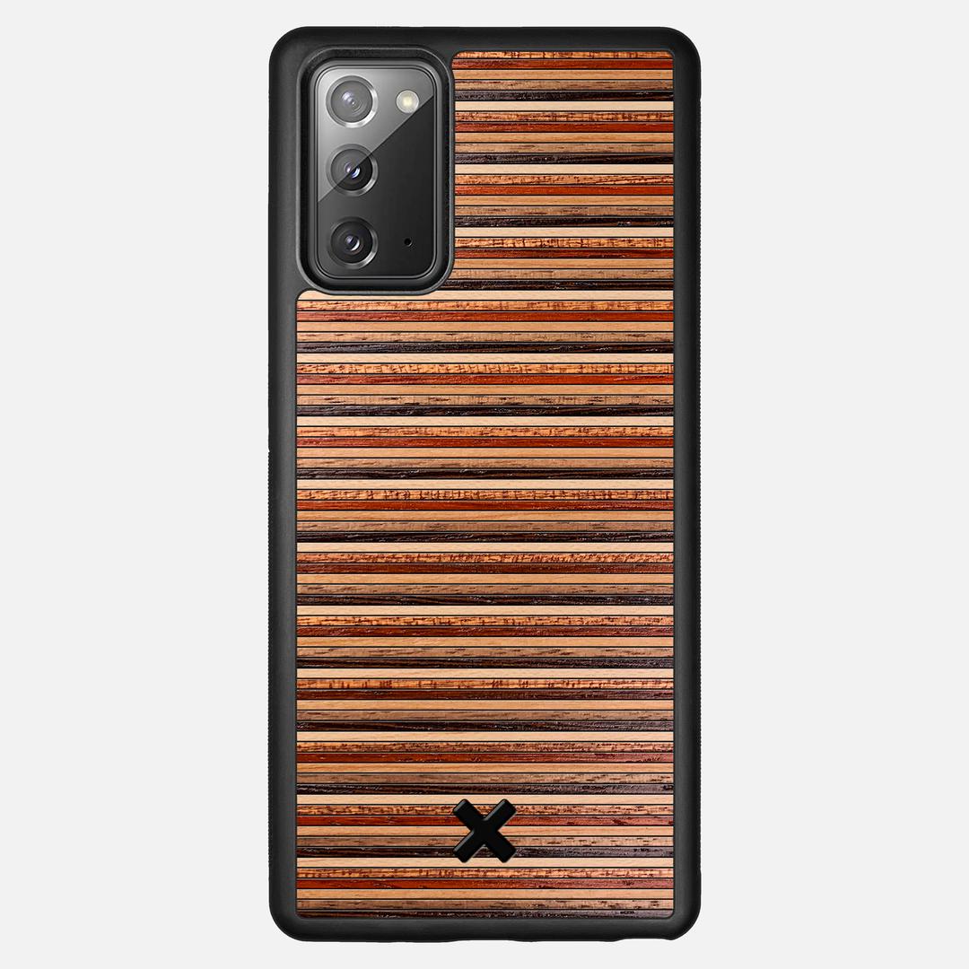 Strata Case for the Samsung Galaxy Note 20 featuring a Maple, Sapele, Padauk, Cherry, Walnut, and Wenge Wood backer with the Keyway X Mark#Phone Model_Galaxy Note 20