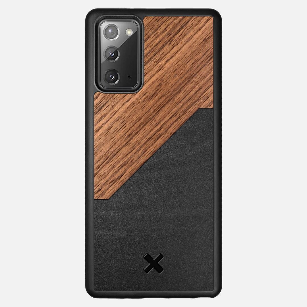 Walnut Rift Case for the Samsung Galaxy Note 20 featuring a Genuine Leather and Walnut Wood backer with the Keyway X Mark#Phone Model_Galaxy Note 20