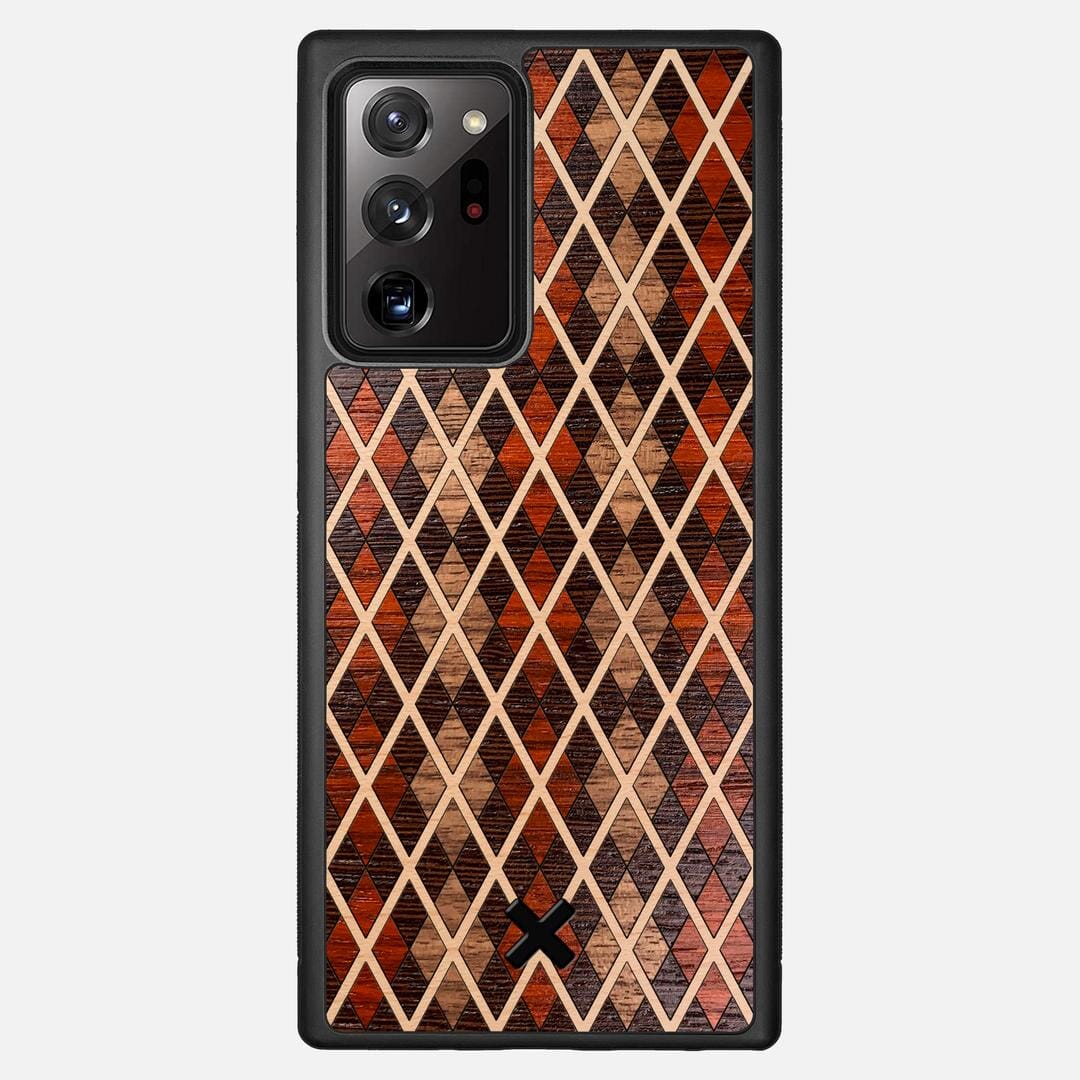 Argyle Case for the Samsung Galaxy Note 20 Ultra featuring a Walnut, Padauk, Wenge, and Maple Wood backer with the Keyway X Mark#Phone Model_Galaxy Note 20 Ultra