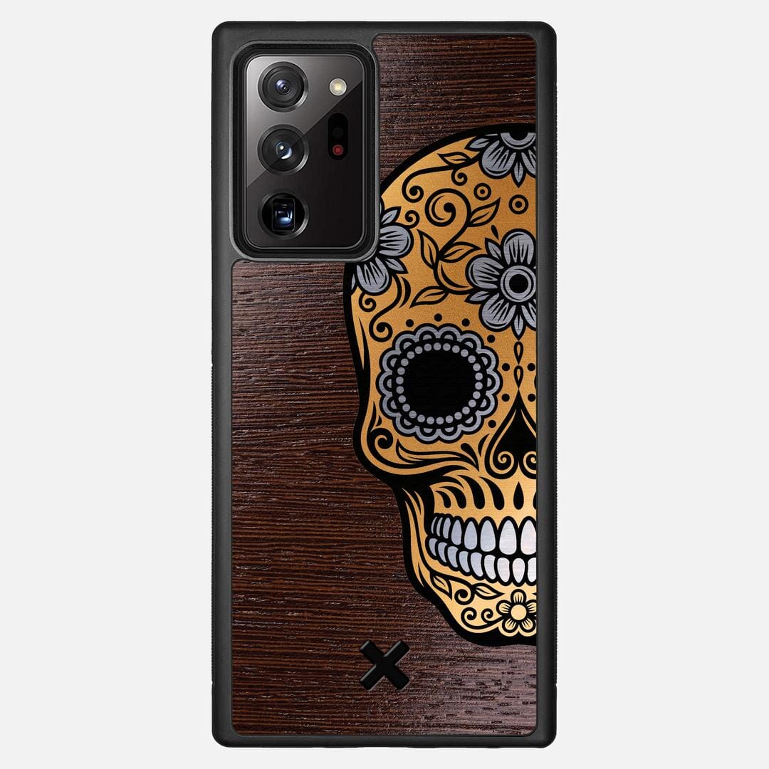 Calavera Case for the Samsung Galaxy Note 20 Ultra featuring an Engraved Gold and Wenge Wood backer with the Keyway X Mark#Phone Model_Galaxy Note 20 Ultra