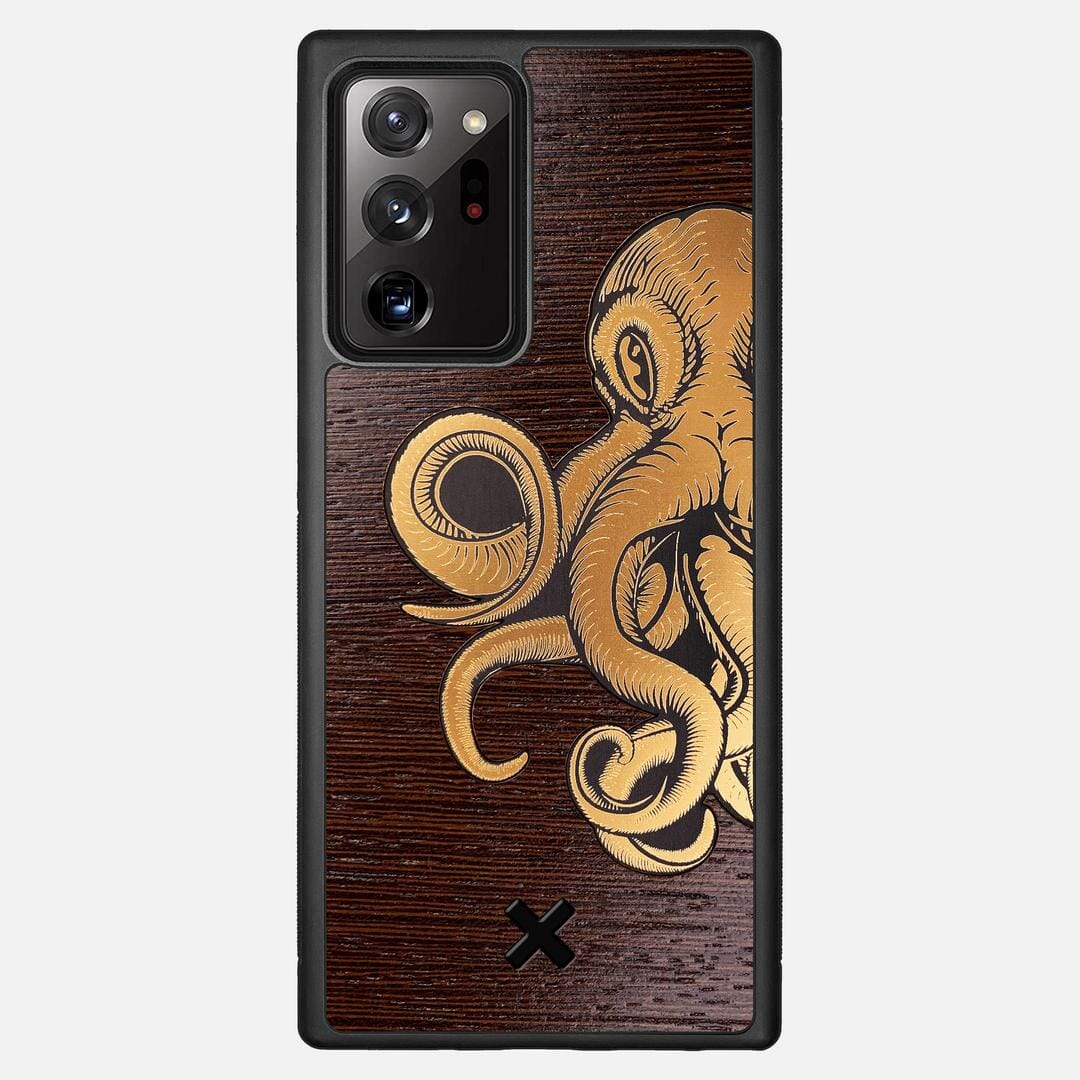 Kraken 2 Case for the Samsung Galaxy Note 20 Ultra featuring an Engraved Gold and Wenge Wood backer with the Keyway X Mark#Phone Model_Galaxy Note 20 Ultra