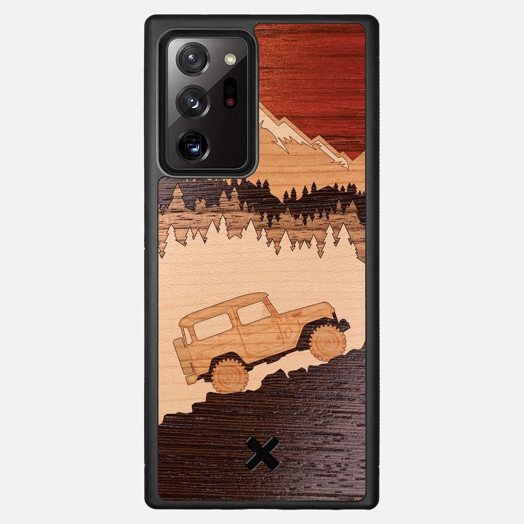 Off-Road Case for the Samsung Galaxy Note 20 Ultra featuring a Padauk, Cherry, Maple, and Walnut Wood backer with the Keyway X Mark#Phone Model_Galaxy Note 20 Ultra