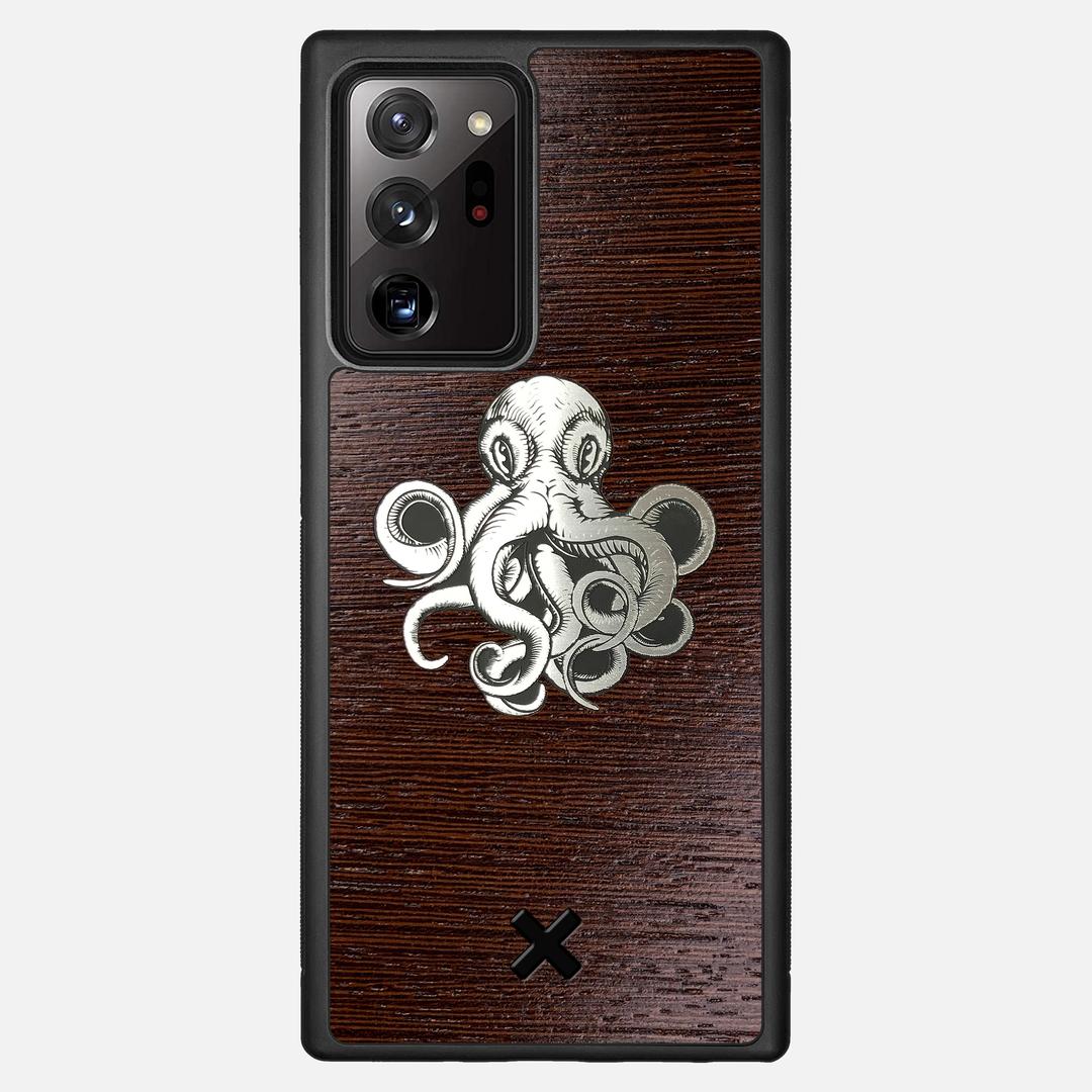 Prize Kraken Case for the Samsung Galaxy Note 20 Ultra featuring an Engraved Silver and Wenge Wood backer with the Keyway X Mark#Phone Model_Galaxy Note 20 Ultra