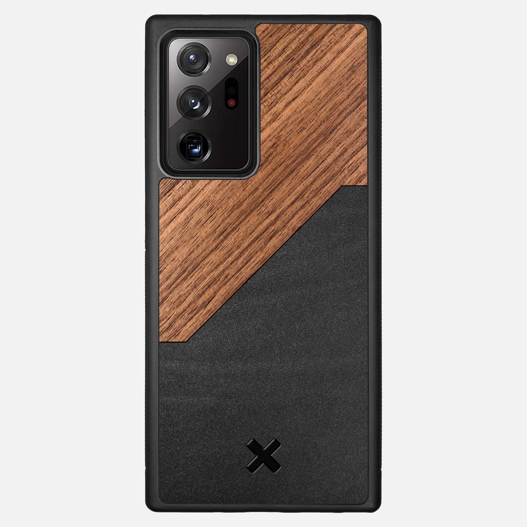 Walnut Rift Case for the Samsung Galaxy Note 20 Ultra featuring a Genuine Leather and Walnut Wood backer with the Keyway X Mark#Phone Model_Galaxy Note 20 Ultra