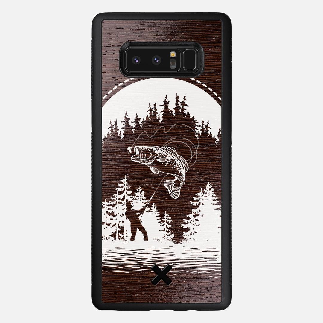 Angler Case for the Samsung Galaxy Note 8 featuring a UV Print and Wenge Wood backer with the Keyway X Mark#Phone Model_Galaxy Note 8