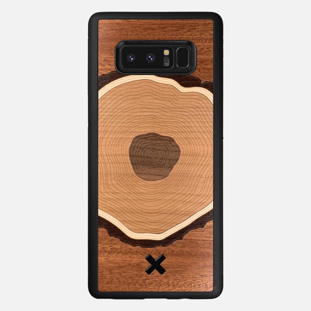 Arbor Case for the Samsung Galaxy Note 8 featuring a Sapele, Wenge, Maple, Cherry, and Walnut Wood backer with the Keyway X Mark#Phone Model_Galaxy Note 8