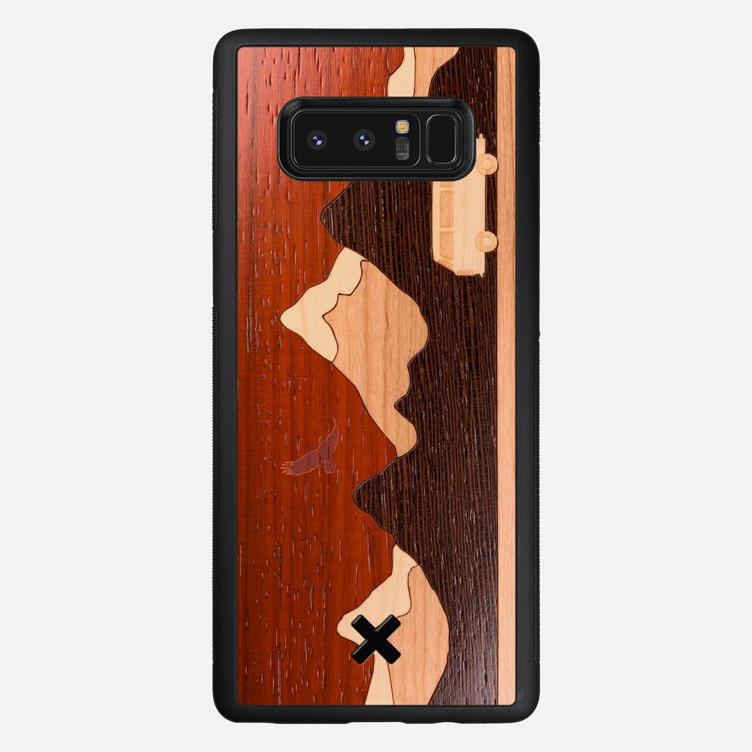 Cross Country Case for the Samsung Galaxy Note 8 featuring a Padauk, Maple, Cherry, and Wenge Wood backer with the Keyway X Mark#Phone Model_Galaxy Note 8