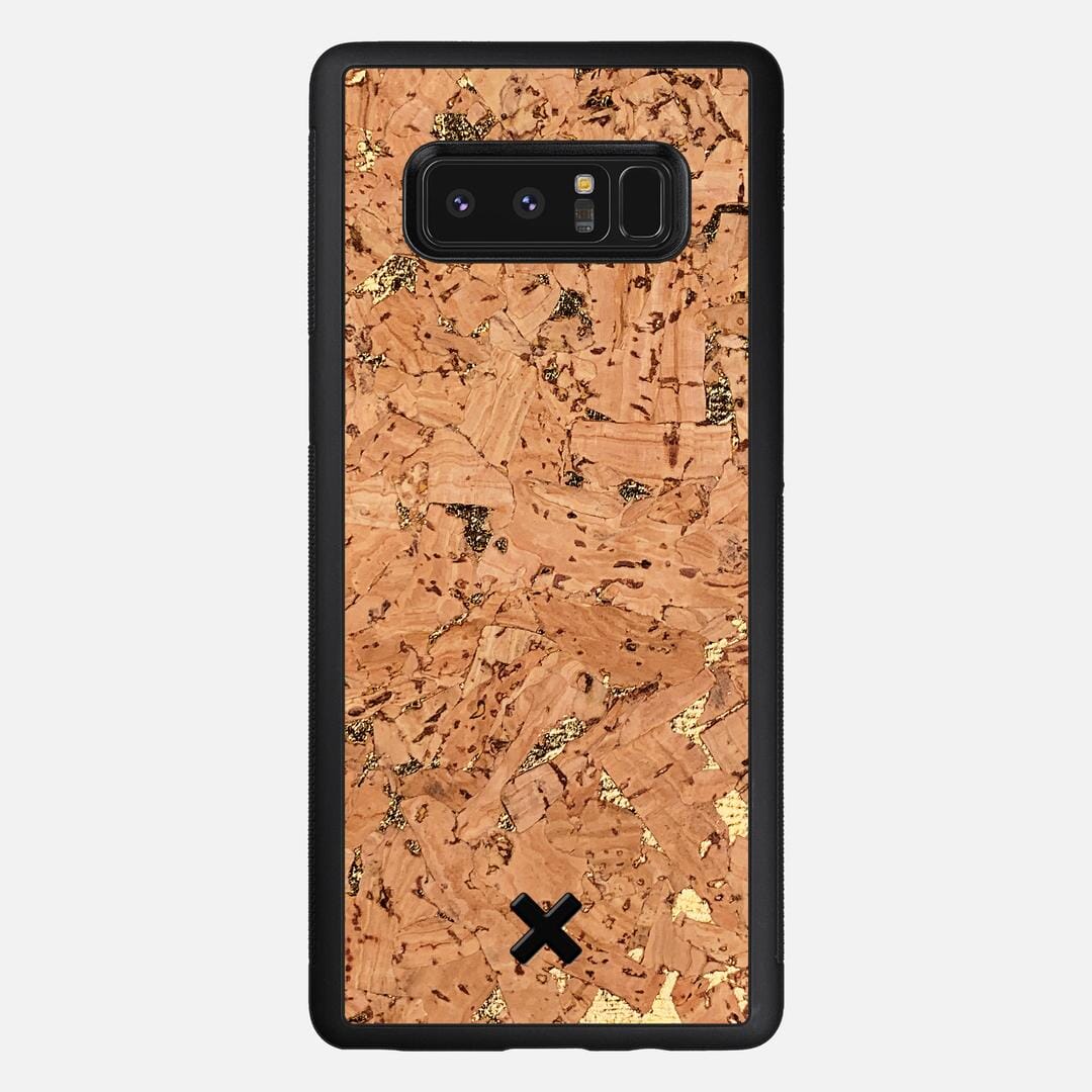 Gold Cork Case for the Samsung Galaxy Note 8 featuring a Genuine Cork backer with the Keyway X Mark#Phone Model_Galaxy Note 8