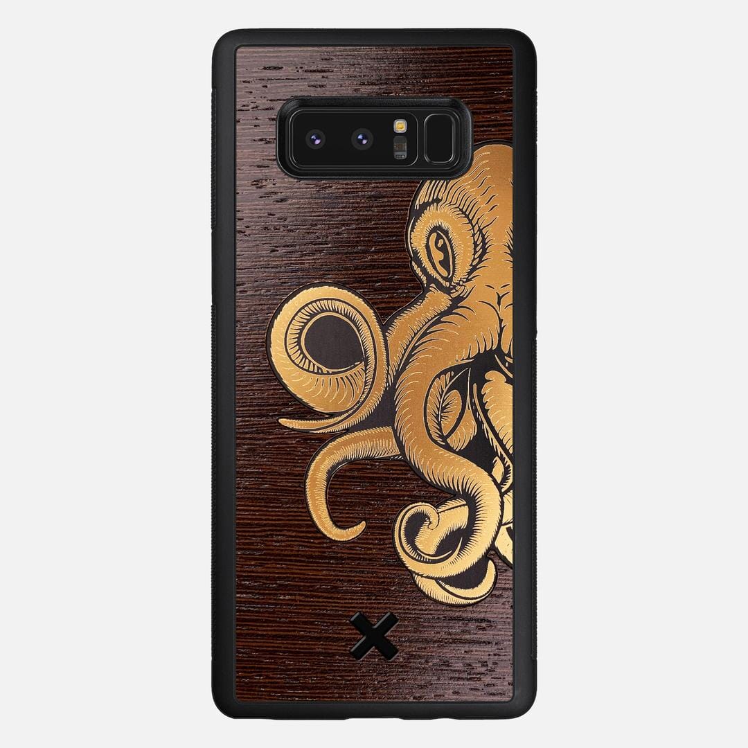 Kraken 2 Case for the Samsung Galaxy Note 8 featuring an Engraved Gold and Wenge Wood backer with the Keyway X Mark#Phone Model_Galaxy Note 8