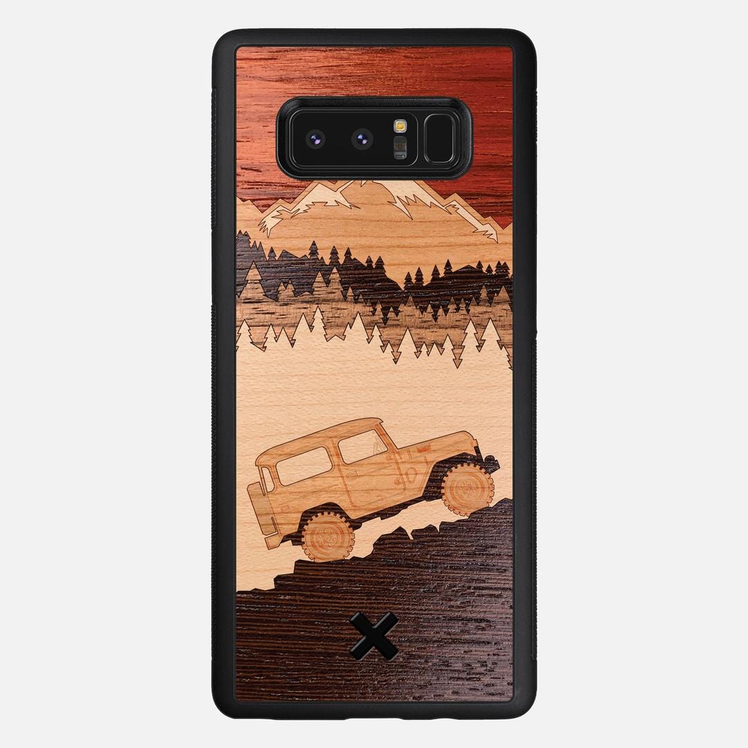 Off-Road Case for the Samsung Galaxy Note 8 featuring a Padauk, Cherry, Maple, and Walnut Wood backer with the Keyway X Mark#Phone Model_Galaxy Note 8