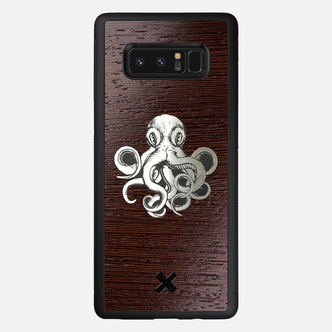 Prize Kraken Case for the Samsung Galaxy Note 8 featuring an Engraved Silver and Wenge Wood backer with the Keyway X Mark#Phone Model_Galaxy Note 8