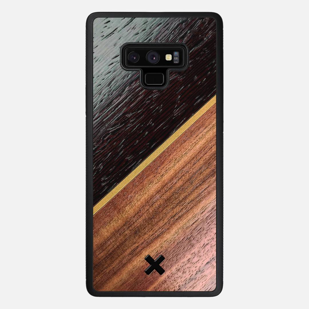 Alium Case for the Samsung Galaxy Note 9 featuring a Wenge, Gold, and Walnut Wood backer with the Keyway X Mark#Phone Model_Galaxy Note 9