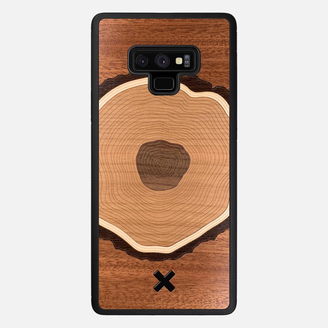Arbor Case for the Samsung Galaxy Note 9 featuring a Sapele, Wenge, Maple, Cherry, and Walnut Wood backer with the Keyway X Mark#Phone Model_Galaxy Note 9