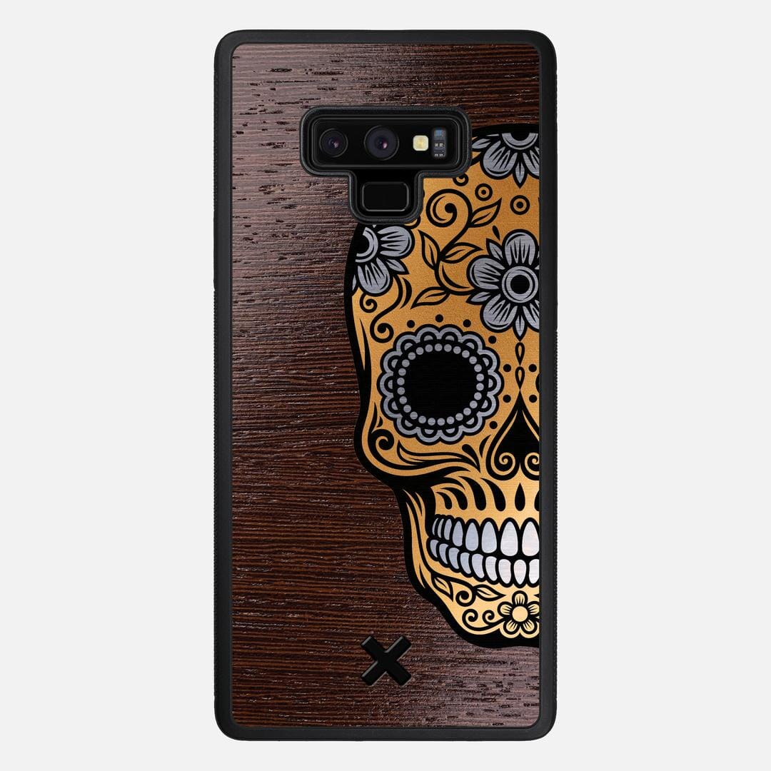 Calavera Case for the Samsung Galaxy Note 9 featuring an Engraved Gold and Wenge Wood backer with the Keyway X Mark#Phone Model_Galaxy Note 9