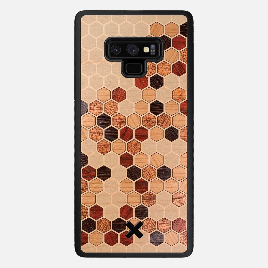 Cellular Case for the Samsung Galaxy Note 9 featuring a Maple, Cherry, Sapele, Padauk, and Wenge Wood backer with the Keyway X Mark#Phone Model_Galaxy Note 9