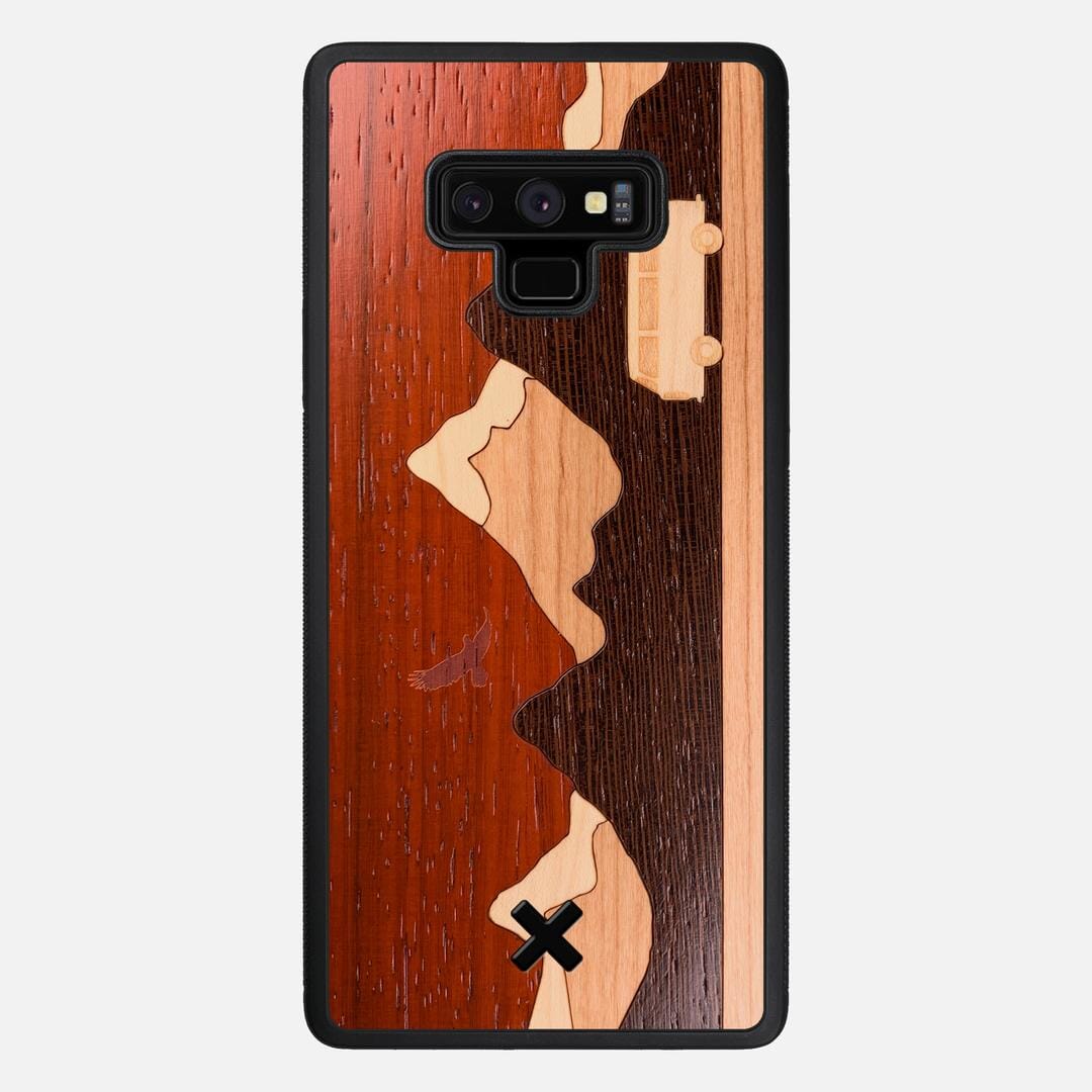 Cross Country Case for the Samsung Galaxy Note 9 featuring a Padauk, Maple, Cherry, and Wenge Wood backer with the Keyway X Mark#Phone Model_Galaxy Note 9