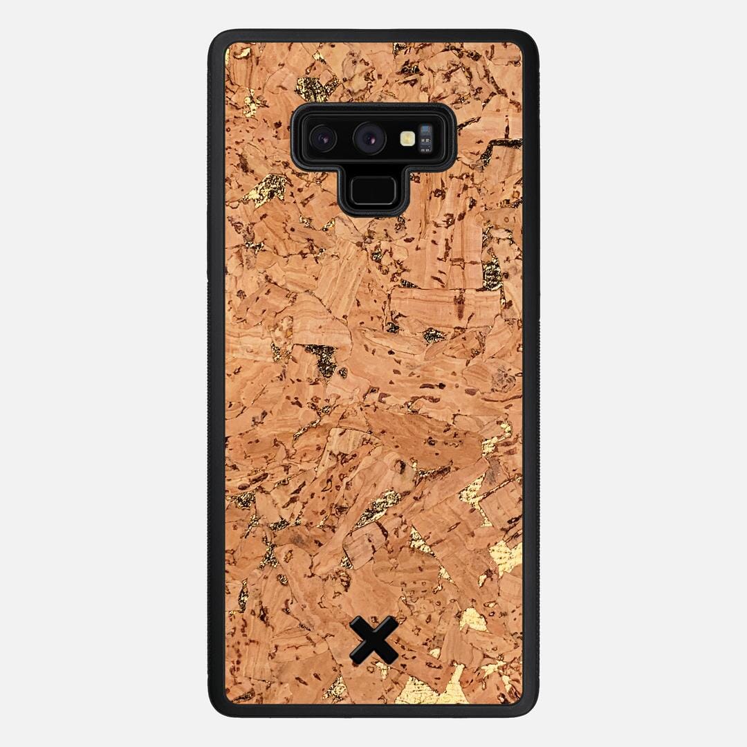 Gold Cork Case for the Samsung Galaxy Note 9 featuring a Genuine Cork backer with the Keyway X Mark#Phone Model_Galaxy Note 9